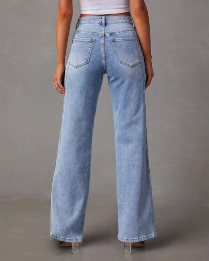 Warmix | Elegante Jeans in antikem Design mit hoher Taille