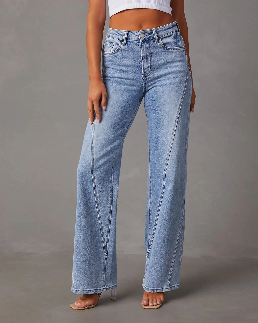 Warmix | Elegante Jeans in antikem Design mit hoher Taille