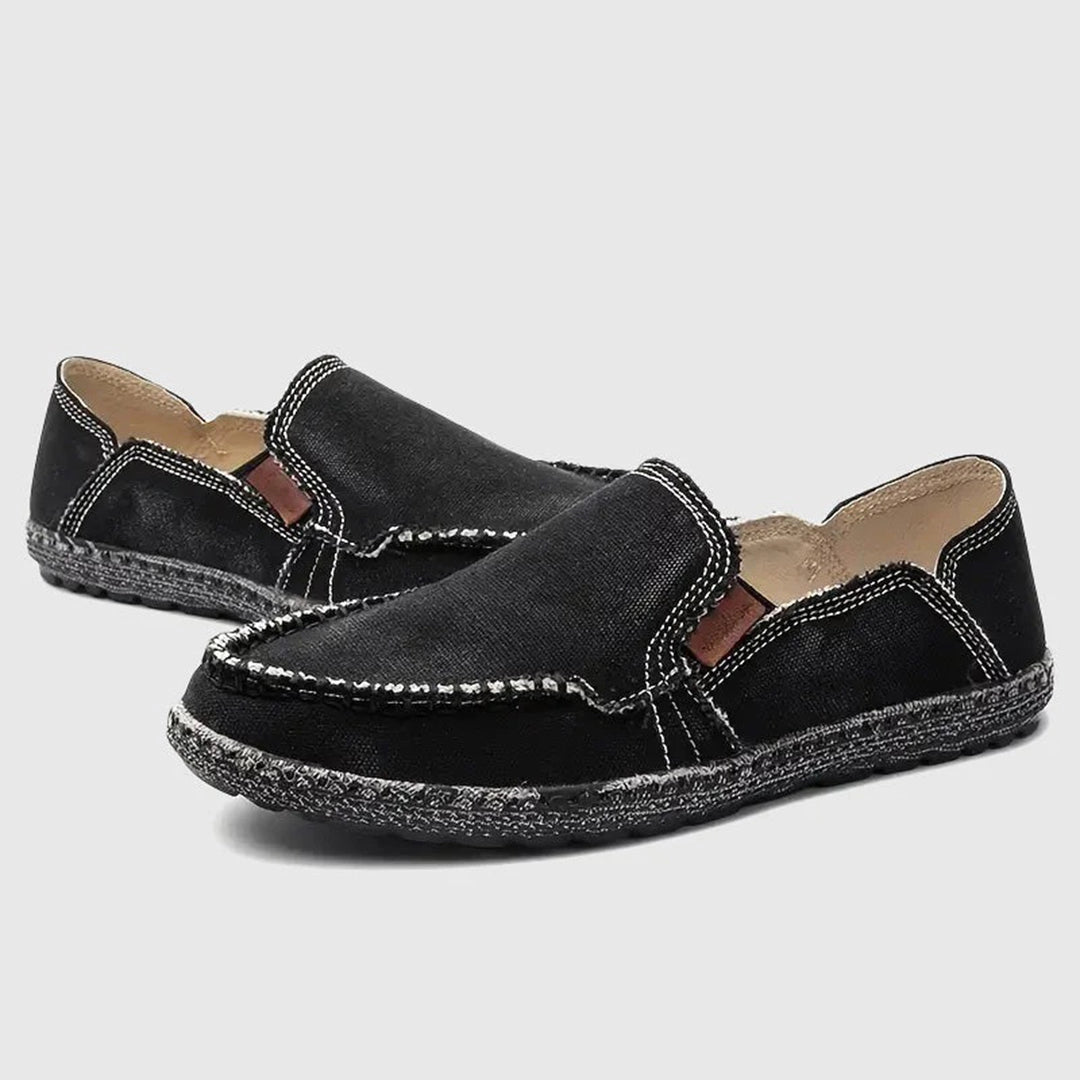 ChicTweed Damen Loafers - Schwarze Textur Slipper