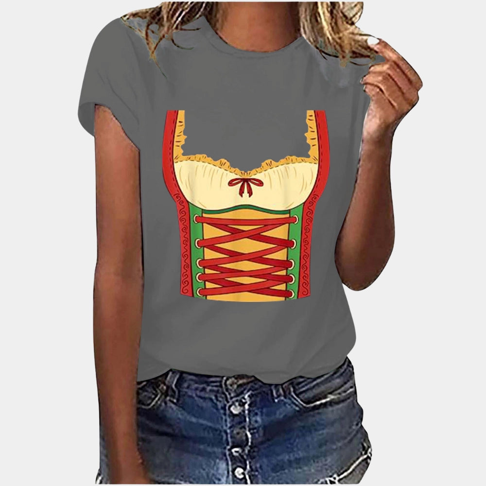 Craftré | Bold Orange Corset Graphic Tee | Party Style