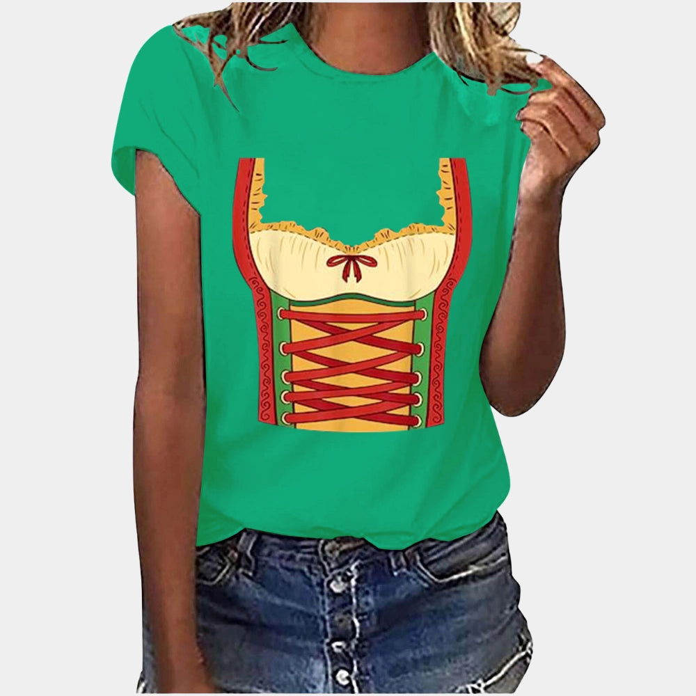 Craftré | Bold Orange Corset Graphic Tee | Party Style