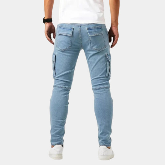 Envelur | Stilvolle Light Wash Slim Fit Cargo Jeans für Männer