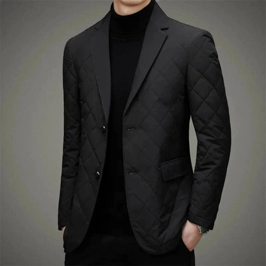 Eclipse Luxus Herren Diamond Black Quilted Blazer - Designer Mode