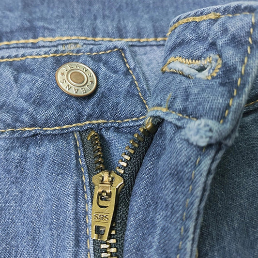 Haven - Abgenutzte Jeansjacke mit Messingreißverschluss