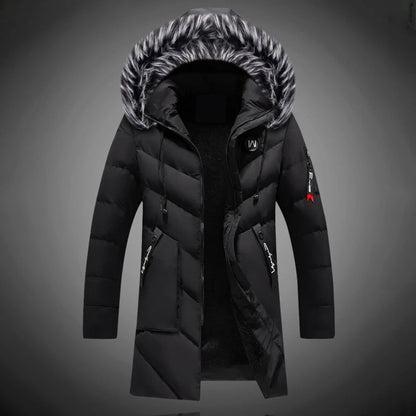 Warmthix | Langer Herren-Wintermantel mit Kapuze