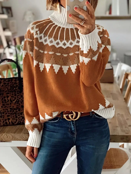 KnitCraft| Pariser Vintage-Schick Rollkragenpullover