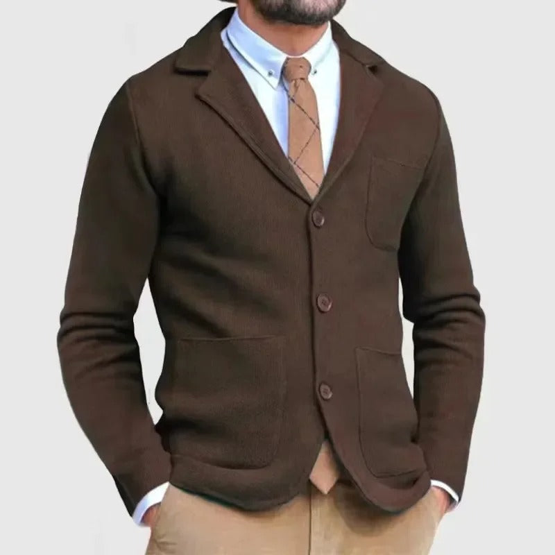 Cardivine | Eleganter Herren-Cardigan mit Reverskragen und Knöpfen