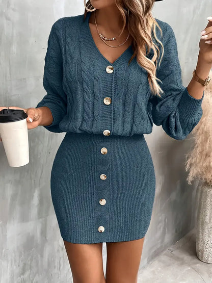Silvory | Elegantes Bodycon-Kleid mit femininem V-Ausschnitt