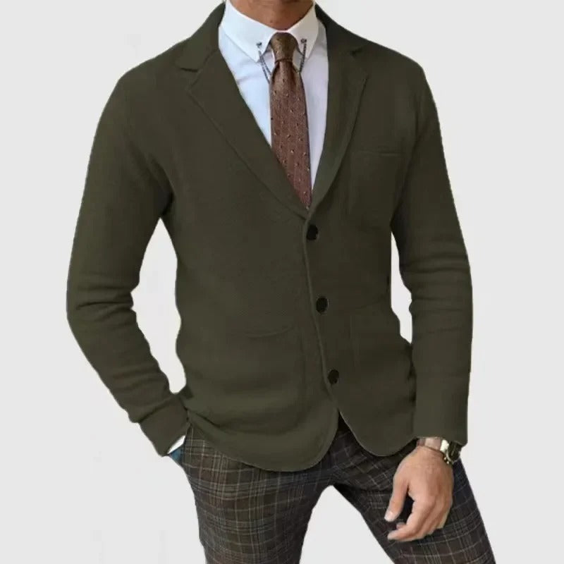 Cardivine | Eleganter Herren-Cardigan mit Reverskragen und Knöpfen