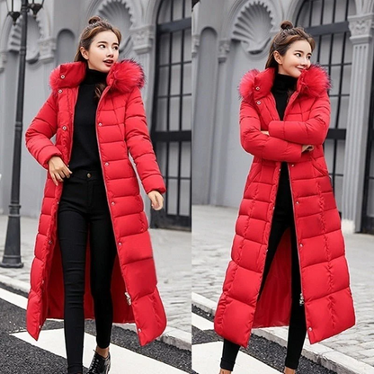 Arcticor | Elegante Damen-Steppjacke mit Kapuze | Langer Wintermantel