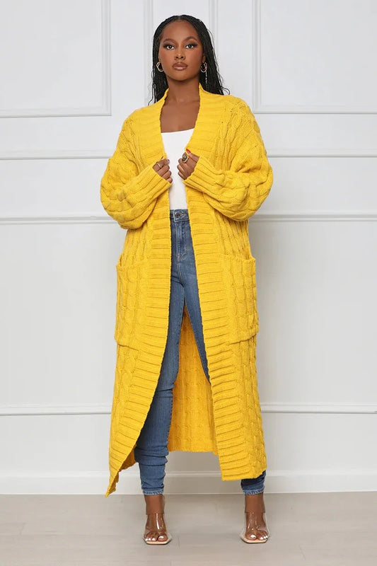 Braida | Unifarbene offene Strickjacke für Damen mit Taschen
