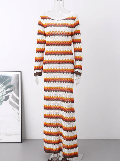 Serena | Schlank  und stilvolles gestreiftes, figurbetontes Kleid