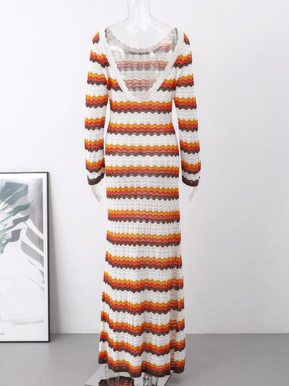 Serena | Schlank  und stilvolles gestreiftes, figurbetontes Kleid