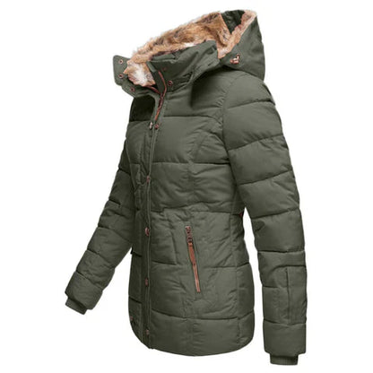 Jovelle | Warm gefütterte, wasserdichte Winterjacke mit Kapuze für Damen