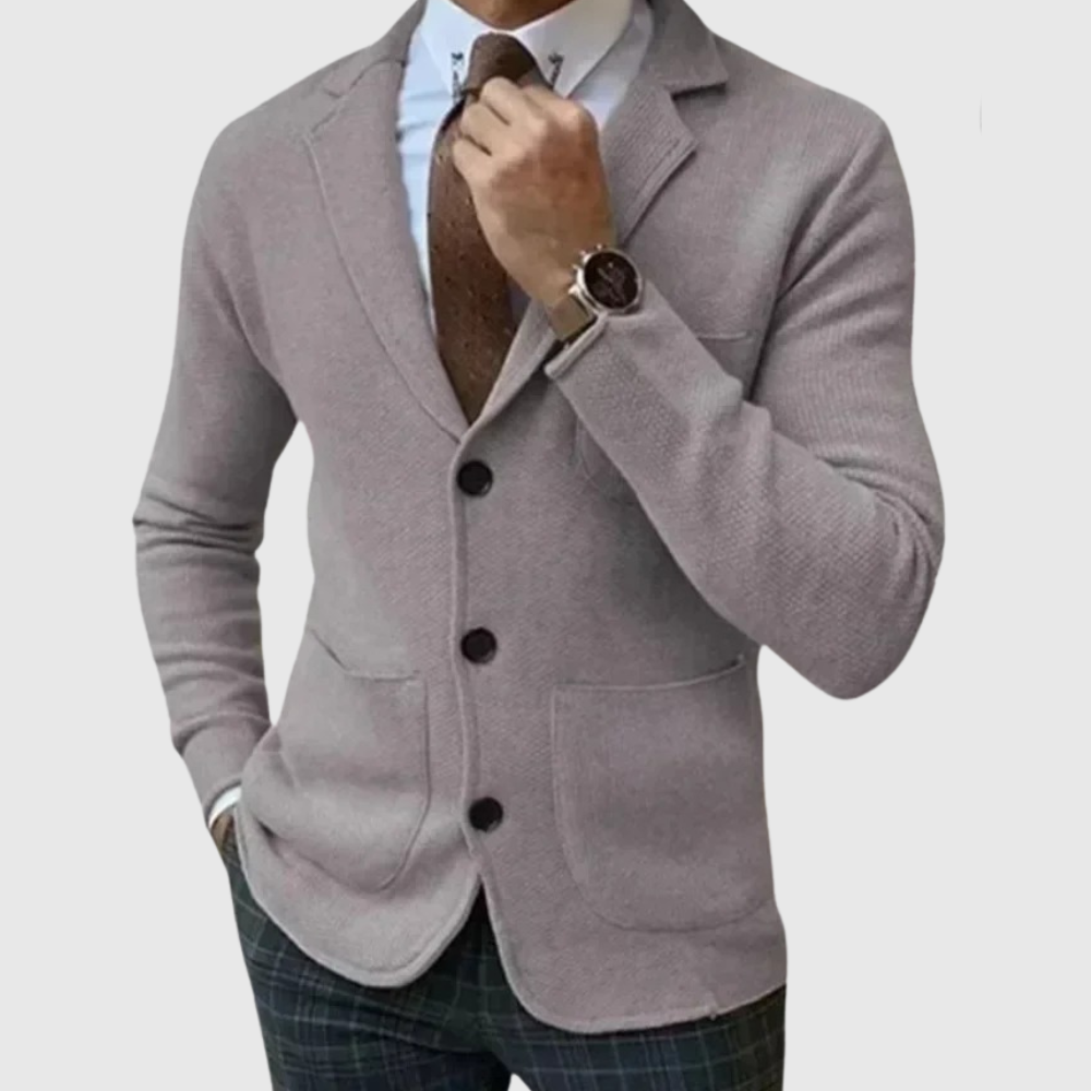 Cardivine | Eleganter Herren-Cardigan mit Reverskragen und Knöpfen