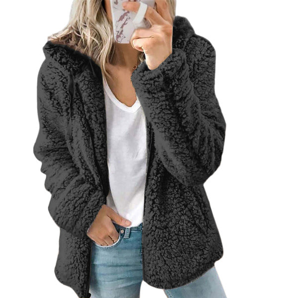 Plushora | Kuscheliger Teddy-Fleece-Mantel für Damen