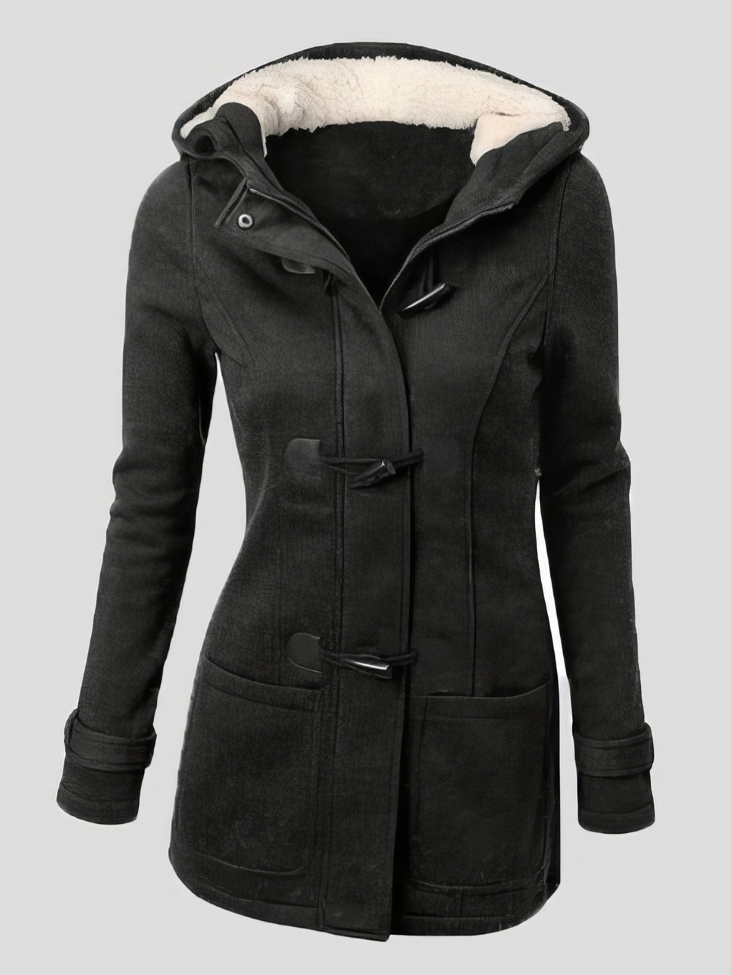 Joggenix | Damen-Fleecejacke mit Kapuze, Slim Fit und Toggle-Verschluss