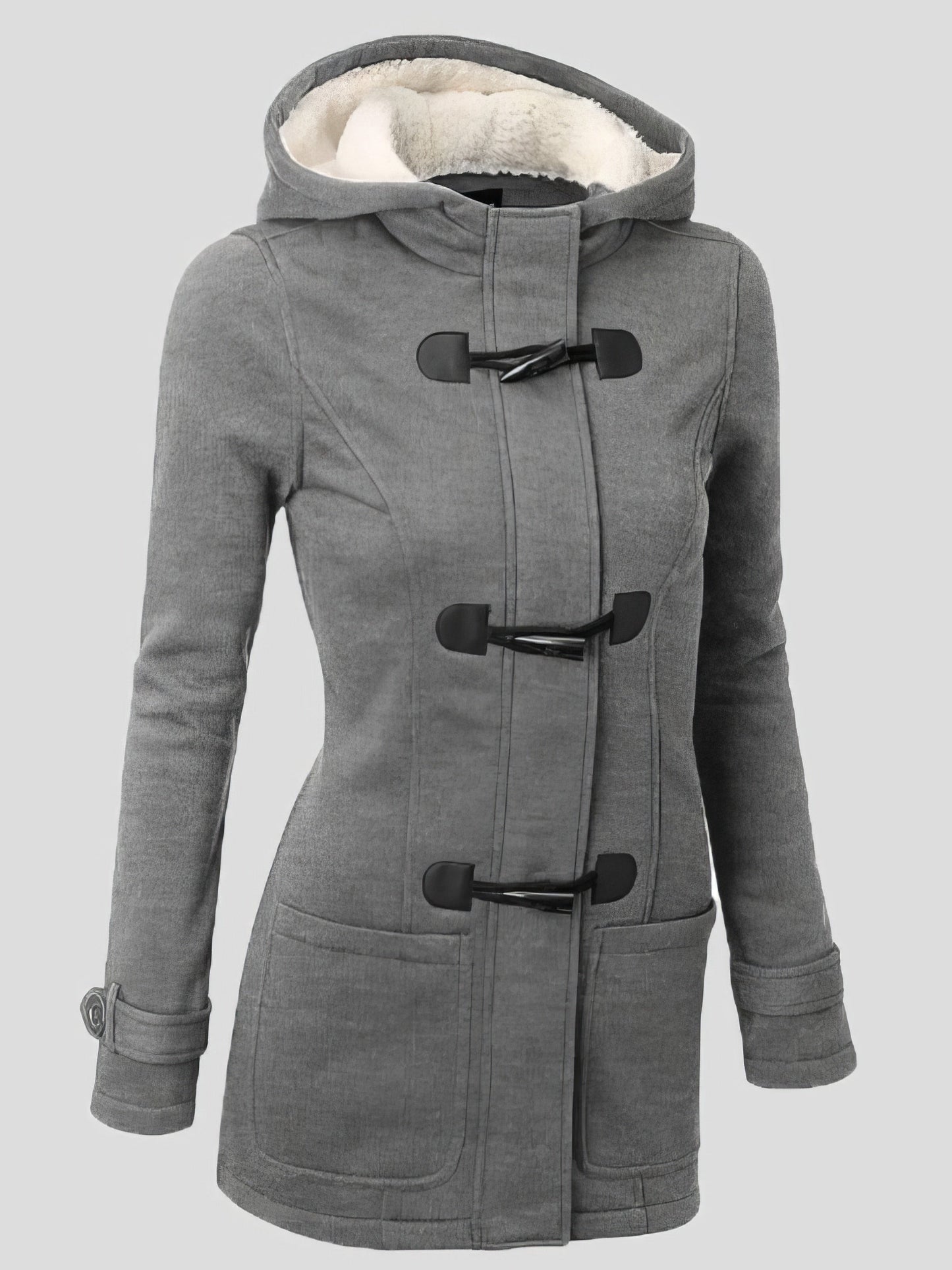 Joggenix | Damen-Fleecejacke mit Kapuze, Slim Fit und Toggle-Verschluss